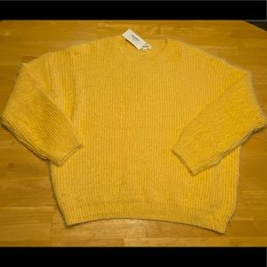 Oversized sunshine yellow fuzzy sweater